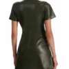 Paige Herschell General Hospital 2026 Jacinda Bracken Green Leather Short Sleeve Mini Dress