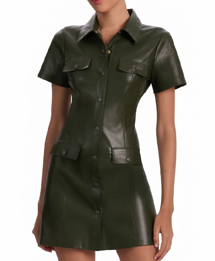 Paige Herschell General Hospital 2026 Jacinda Bracken Green Short Sleeve Mini Dress