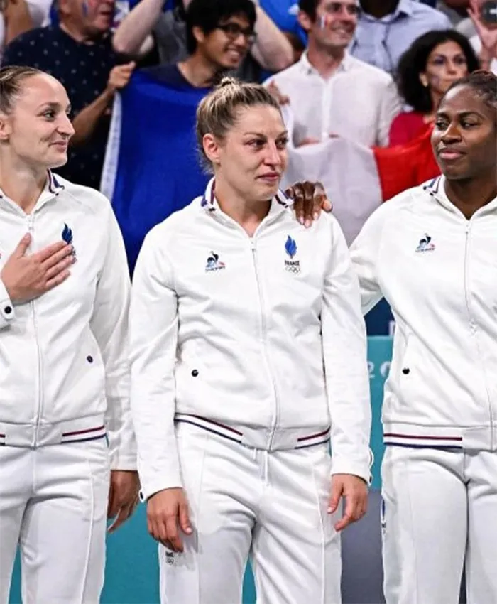 Paris 2024 Olympics Team France Podium White Jacket
