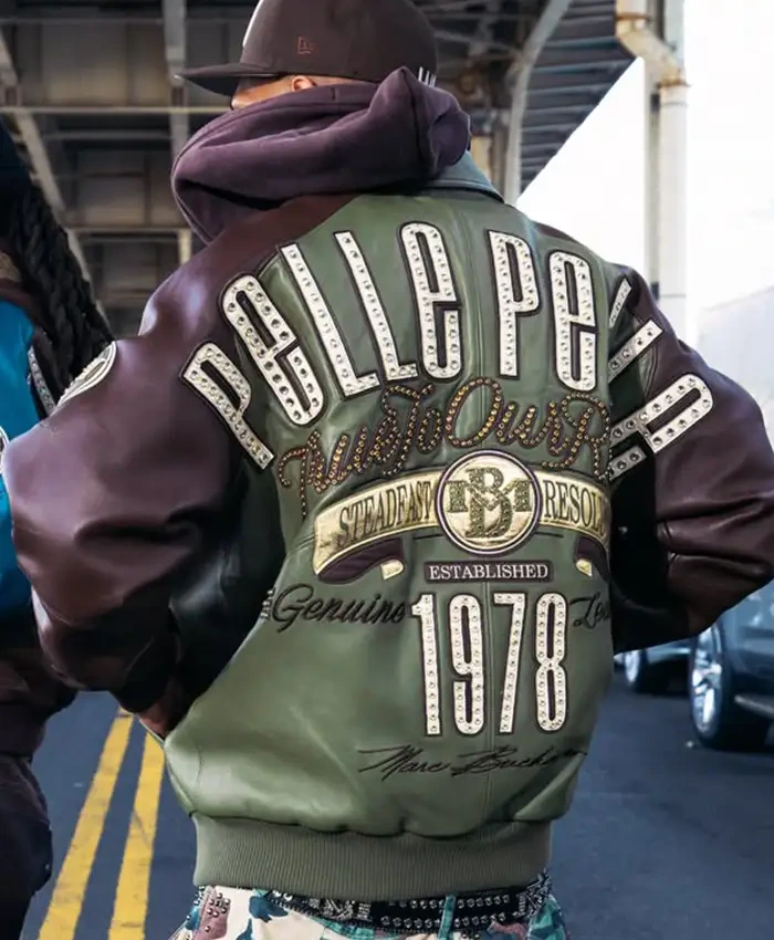 Pelle Pelle Fall 2026 True To Our Roots Green And Brown Bomber Leather Jacket