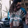 Pelle Pelle Fall True To Our Roots Brown And Teal Bomber Leather Jacket