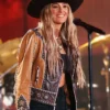 Peoples Choice Awards 2024 Lainey Wilson Fringe Leather Jacket