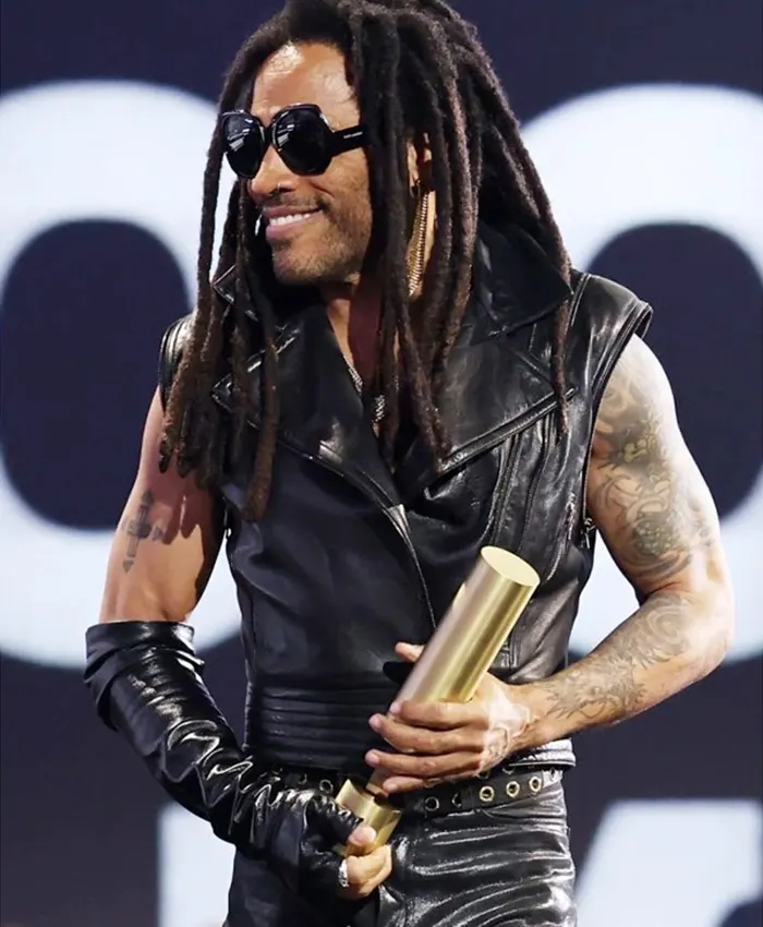 Peoples Choice Awards 2024 Lenny Kravitz Black Leather Vest