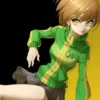 Persona 4 Golden Chie Satonaka Green Leather Track Jacket For Sale