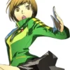 Persona 4 Golden Chie Satonaka Green Leather Track Jacket On Sale