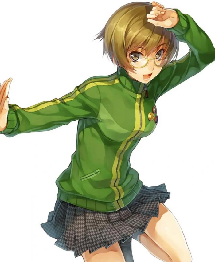 Persona 4 Golden Chie Satonaka Green Leather Track Jacket Sale