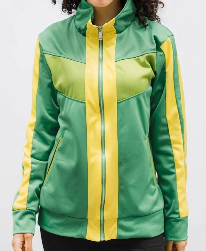 Persona 4 Golden Chie Satonaka Green Leather Track Jacket