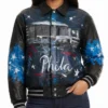 Philadelphia 76ers Black Bomber Jacket Womens