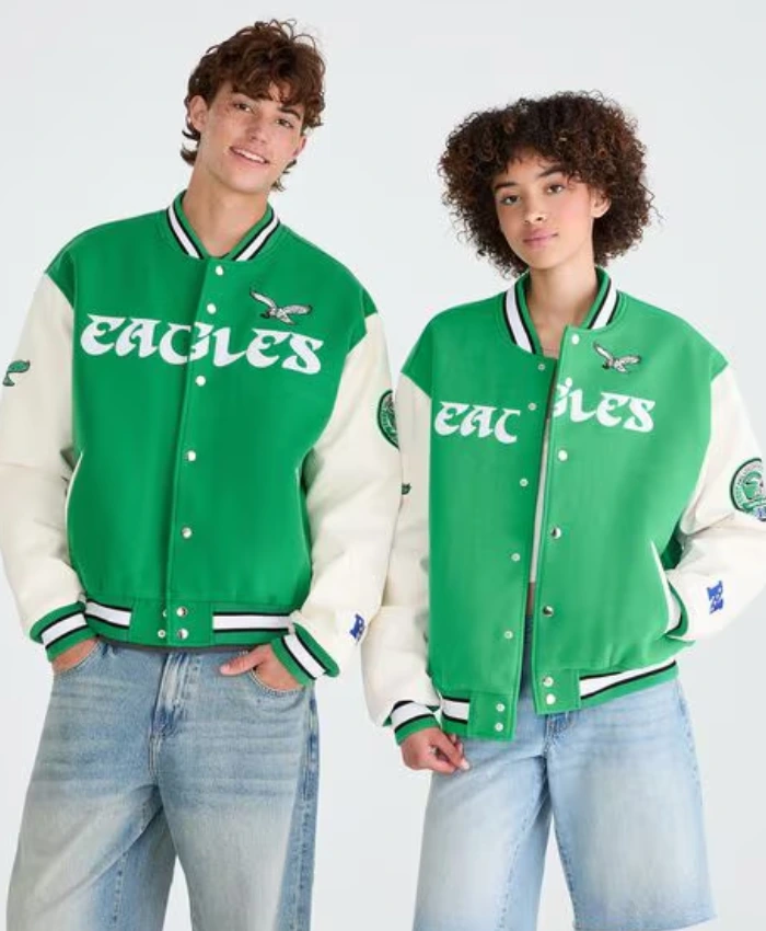 Philadelphia Eagles Leather Green Bomber Jacket
