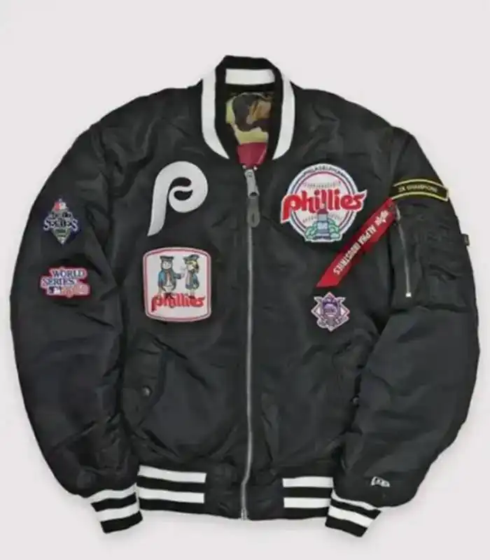 Philadelphia Phillies Black Bomber Jacket