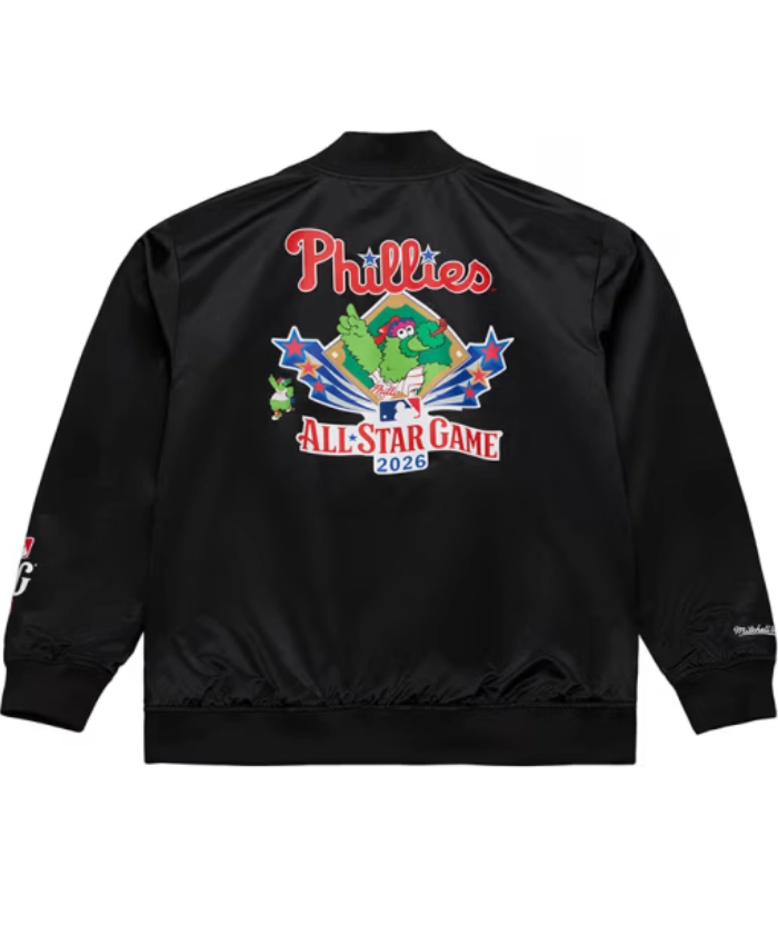Philadelphia Phillies Mitchell and Ness 2026 MLB All Star Game Black Satin Jacket