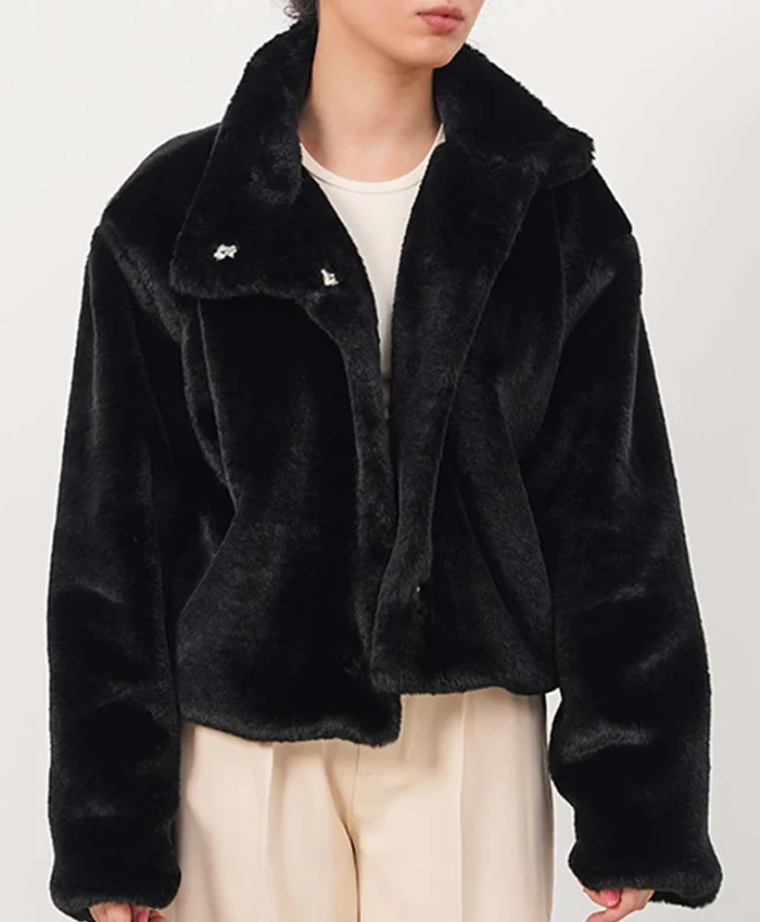 Plush Faux Fur Black Jacket