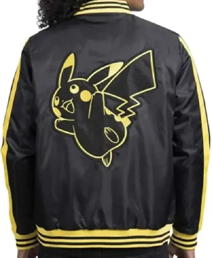 Pokemon Pikachu Black Varsity Bomber Jacket