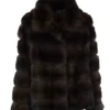 Polly Dark Brown Mink Fur Coat