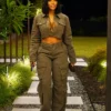 Porsha Williams Catherine Cropped Boucle Denim Jacket Sale
