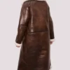 Post Show London Michelle Keegan Shearling Brown Leather Trench Coat