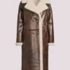 Post Show London Michelle Keegan Shearling Brown Trench Coat