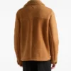 Prado Shearling Caban Caramel Brown Suede Jacket For Men and Women 
