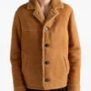 Prado Shearling Caban Caramel Jacket For Men and Women 