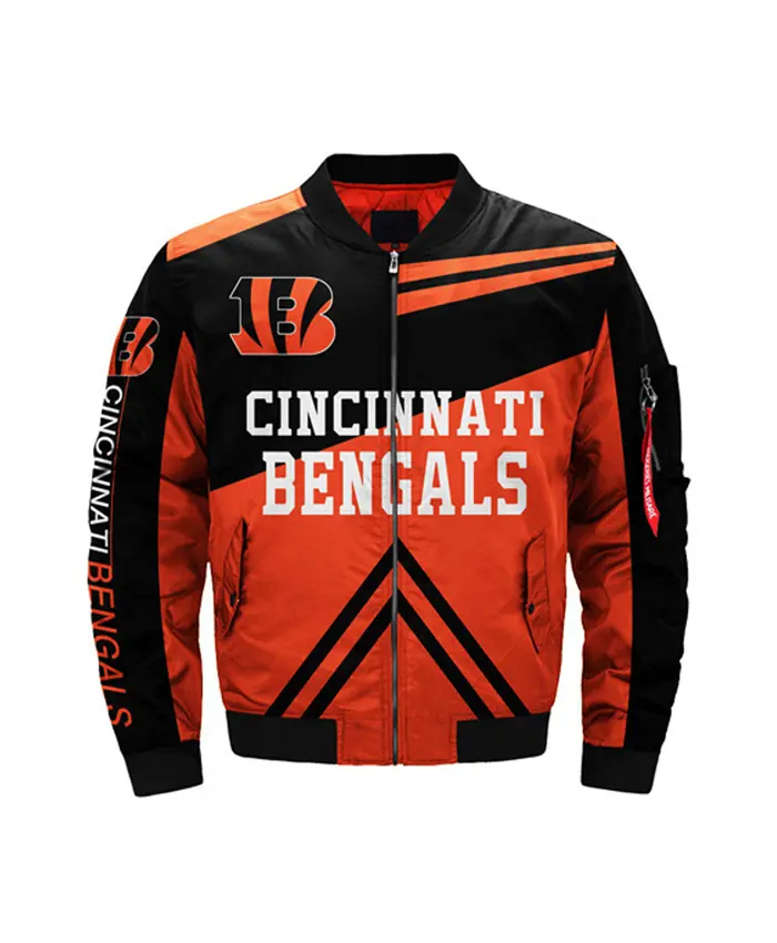 Puff Cincinnati Bengals Full-Zip Bomber Jacket