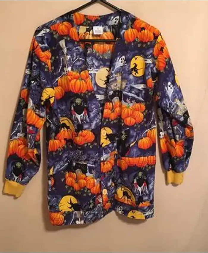 Pumpwitch Halloween Scrub Cotton Jacket