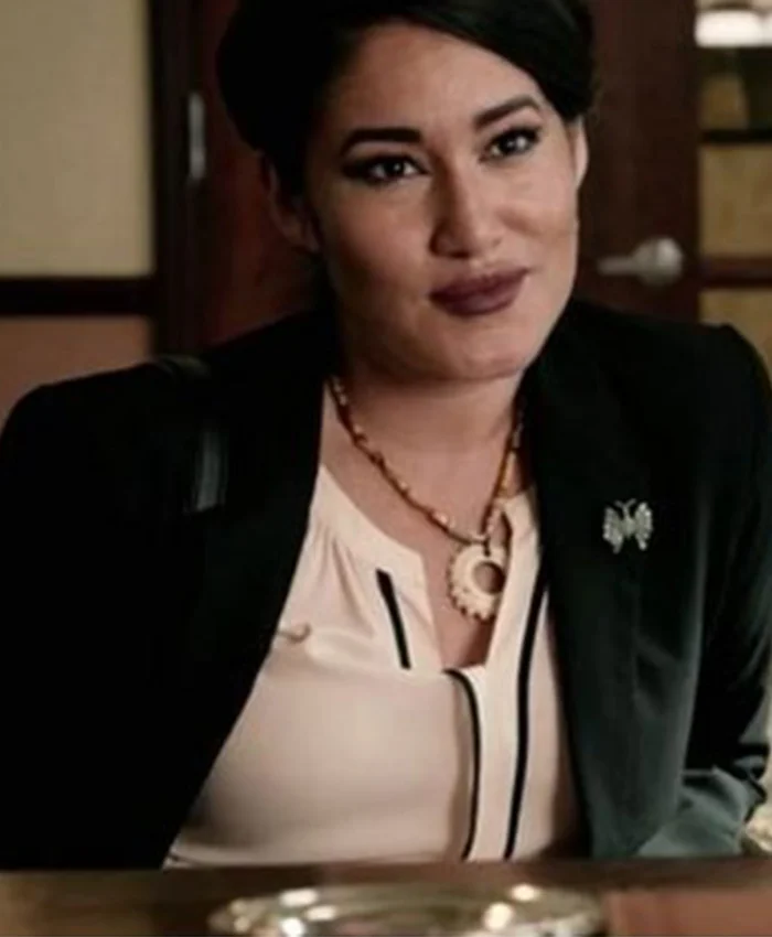 Qorianka Kilcher TV Series Yellowstone Angela Blue Thunder Women Wool Black Dress Blazer Coat