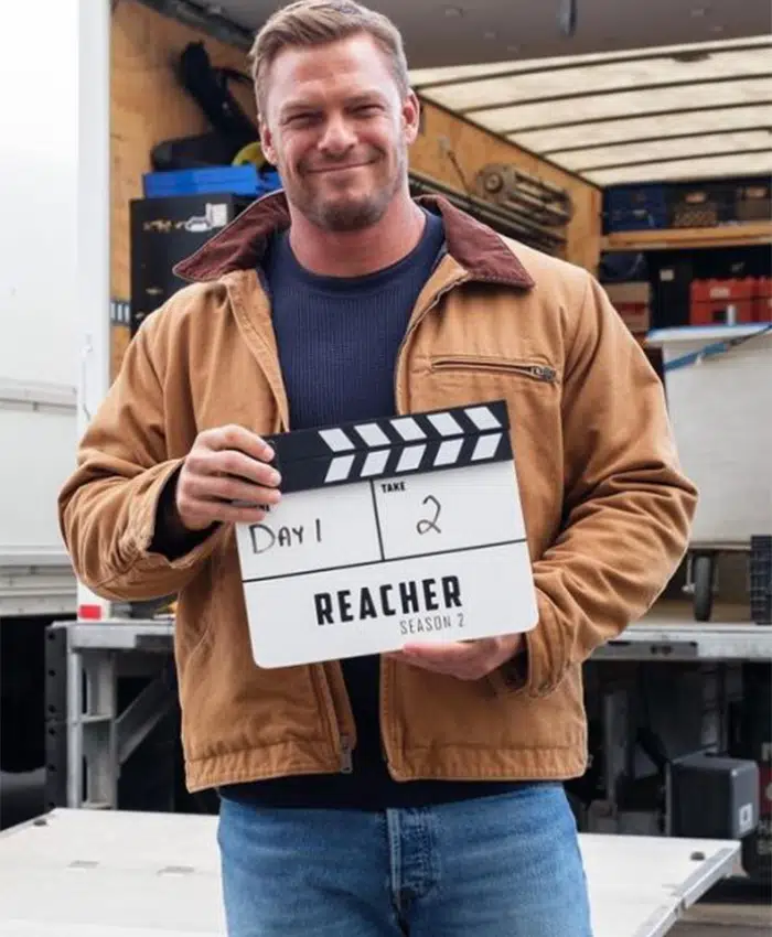 Reacher S02 Alan Ritchson Brown Cotton Jacket