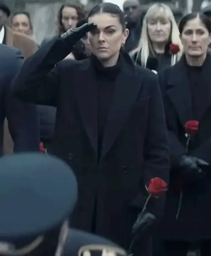 Reacher S02 Roscoe Conklin Trench Black Coat