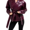 Real Housewives Of Orange County S20 Tamra Judge Burgundy Leather Jacket