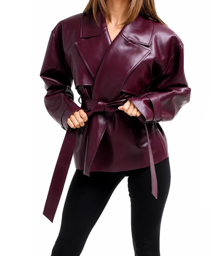 Real Housewives Of Orange County S20 Tamra Judge Burgundy Leather Jacket