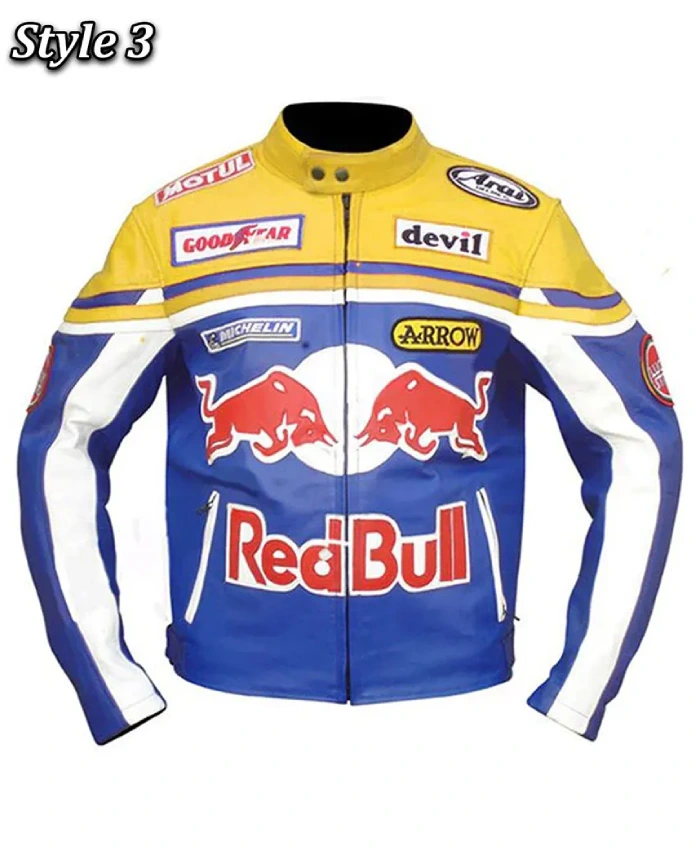 Red Bull Bike Racing Leather Jacket For Sale