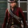 Red Dead Redemption 2 Frock Maroon Leather Coat Unisex