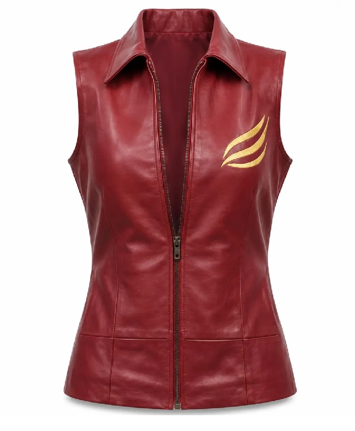 Resident Evil Claire Redfield Maroon Leather Vest