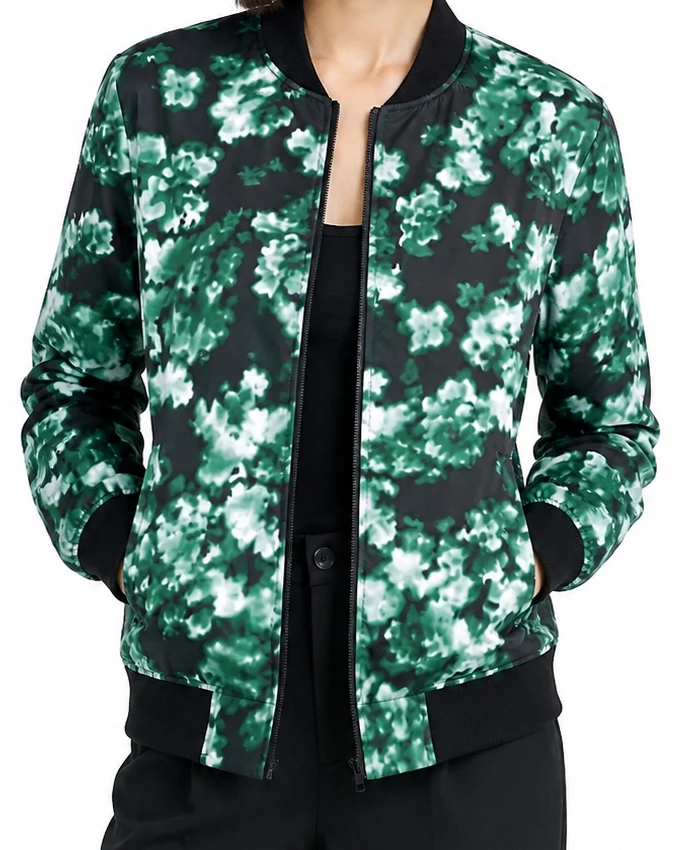 Ride or Die S01 Hannah Waddingham Green Reversible Quilted Bomber Jacket Sale