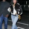 Rihanna Cow Print Fall Trend PU Fur Jacket For Sale