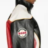 Rihanna Martine Rose Logo Patch Leather Jacket