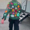 Robert Downey Jr Marvel Patch Green Jacket