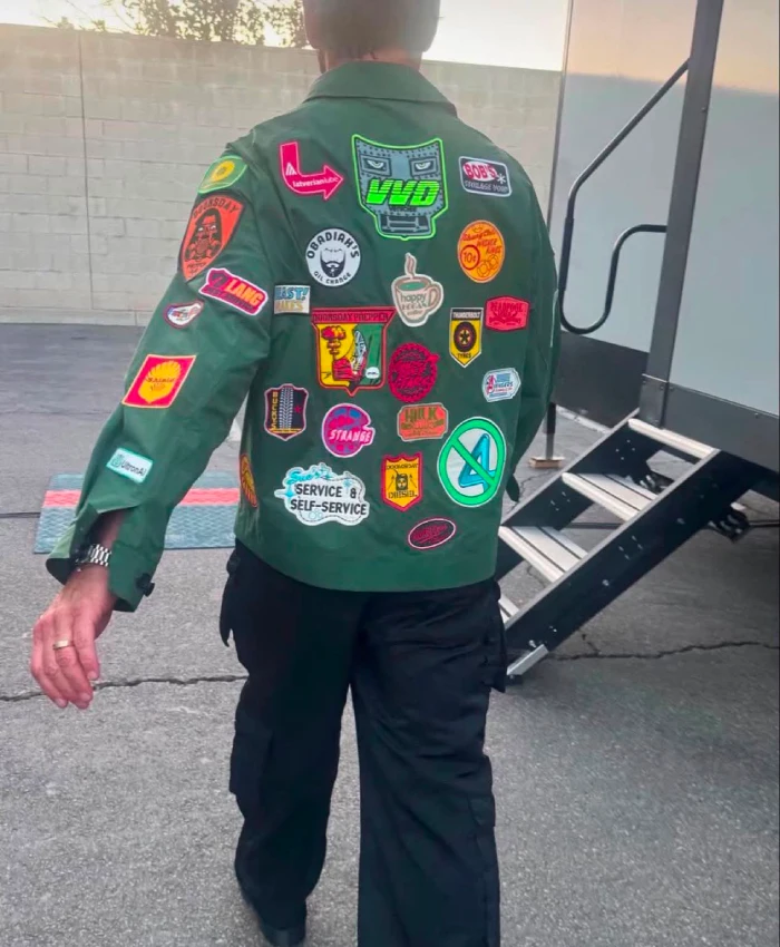 Robert Downey Jr Marvel Patch Green Jacket