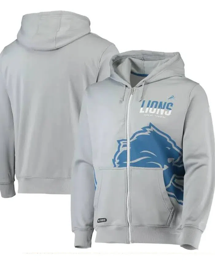 Romain Detroit Lions Grey Full-Zip Jacket With Hood