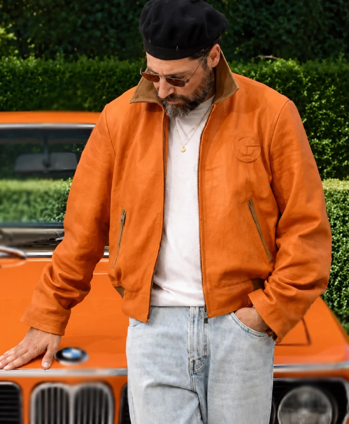 Ronnie Fieg Kith BMW Orange Bomber Leather Jacket