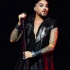 Roundhouse 2026 Adam Lambert Sleeves Less Black Long Coat For Men