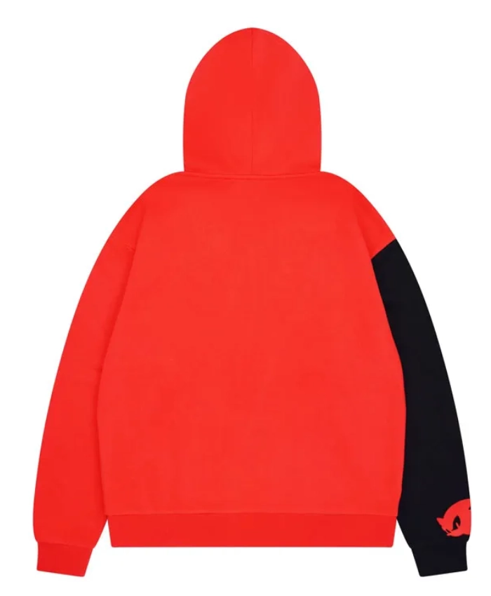 SEGA Universe Character Sonic Shadow the Hedgehog Red and Black Fleece Hooded Jacket