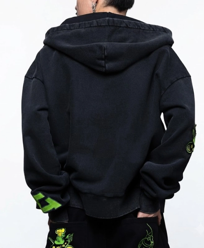 SEGA Video Game Jet Set Radio Lime Green Black Hooded Jacket