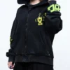 SEGA Video Game Jet Set Radio Lime Green Patch Black Hooded Jacket