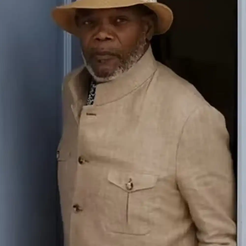 Samuel L. Jackson Movie Argylle 2024 Samuel L. Jackson Beige Coat