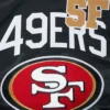 San Francisco 49ers Black Letterman Full Snap Satin Jacket