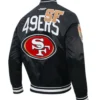 San Francisco 49ers Black Letterman Satin Jacket