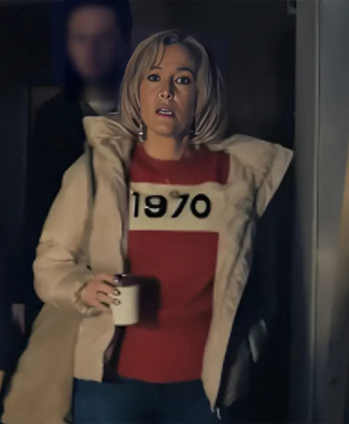 Scoop Emily Maitlis Beige Puffer Jacket