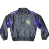 Sebastian Minnesota Vikings Black Leather Jacket
