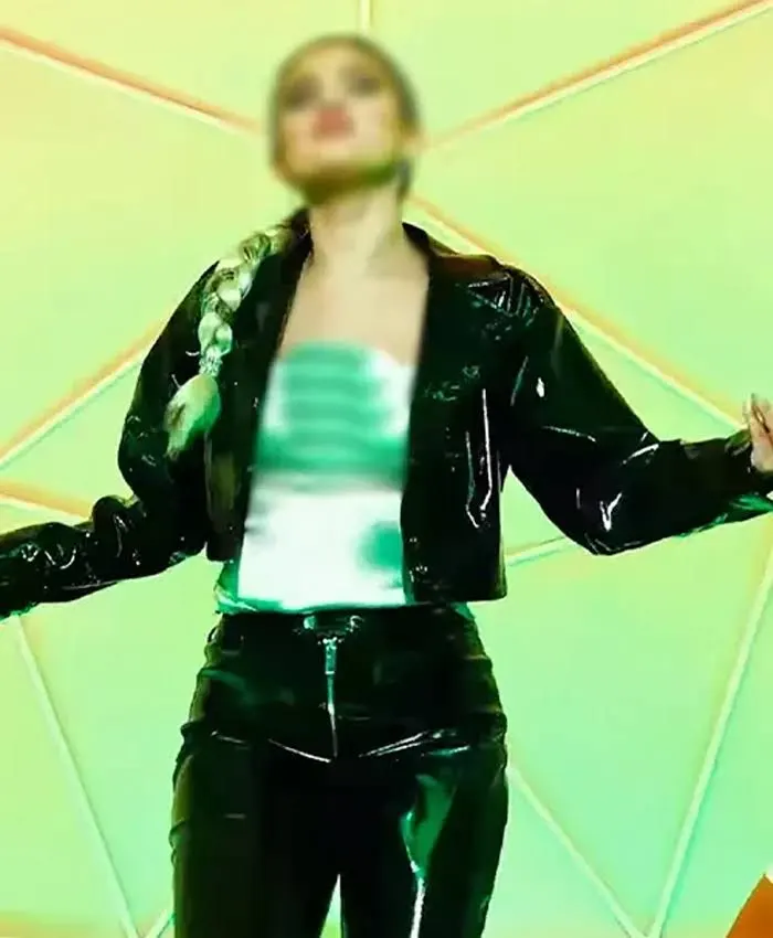 Selena Gomez Leather Black Jacket